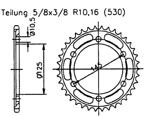 Rear sprocket for CB 360 G5 16 Teeth