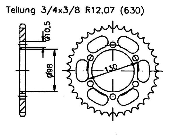 Rear sprocket for CB 750 F2 sohc 15 Teeth