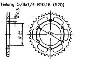 Kettenrad für Honda NSR 125 RK Zähnezahl 35