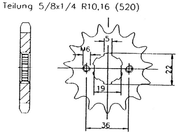 Kettenrad für Honda ATC 200 X Zähnezahl 38
