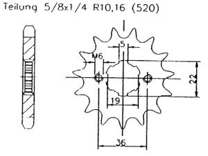 Kettenrad für Honda ATC 200 X Zähnezahl 38