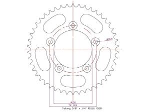 Rear sprocket for TC 449 14 Teeth