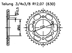 Kettenrad für Kawasaki ZX 1100 A2L (GPz)...