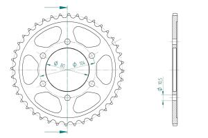 Kettenrad für Kawasaki ZR 400 A1,B1 (Z400F)...