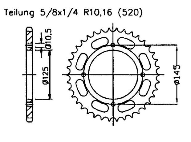 Rear sprocket for ZX10R 1000 (ZX1000  SGF,SGFA,SHF,SHFA,SJF,SJFA) Ninja 520 Umrüstkit auf stärkere Kettenteilung 17 Teeth