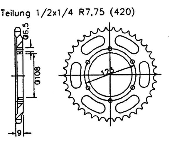 Rear sprocket for SX 60 13 Teeth