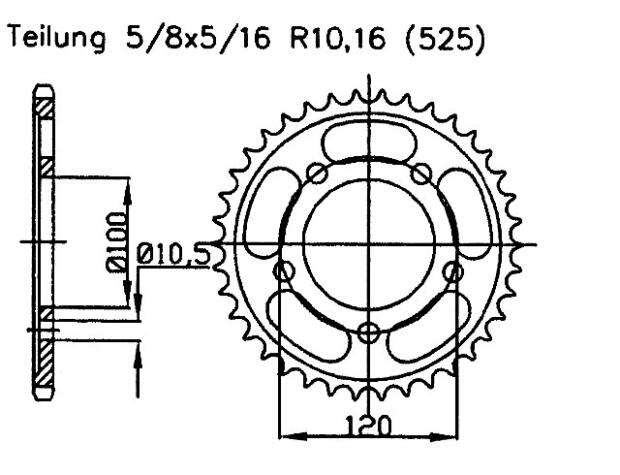 Rear sprocket for 950 17 Teeth
