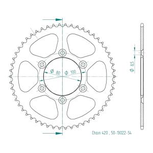 Kettenrad für Rieju Spike 50 / RR 50 Zähnezahl 48