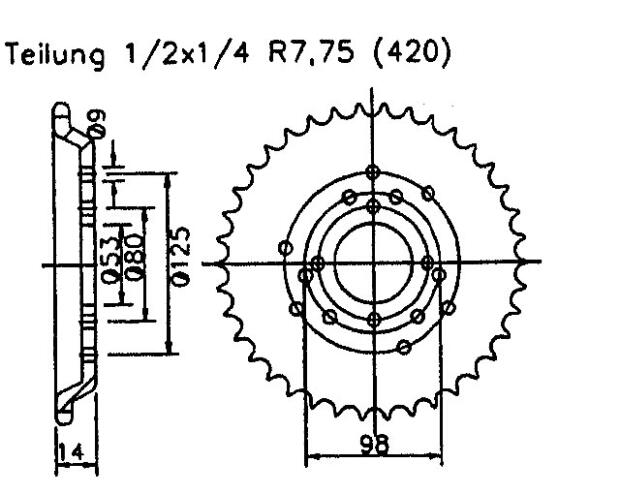 Rear sprocket for RS 50 3 Matrix 11 Teeth