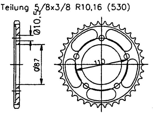 Rear sprocket for GSF 600 Bandit 15 Teeth