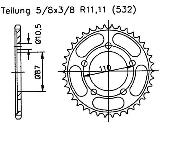 Rear sprocket for GSX-R 1100 G,H 14 Teeth