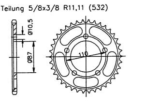 Rear sprocket for RF 900 P R/S/T/V 15 Teeth