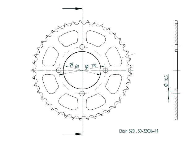 Rear sprocket for RG 250 WD,WE Gamma 14 Teeth