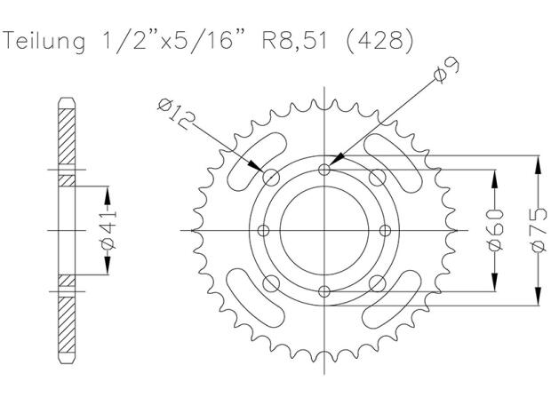 Kettenrad für SWM RS 125 Zähnezahl 58