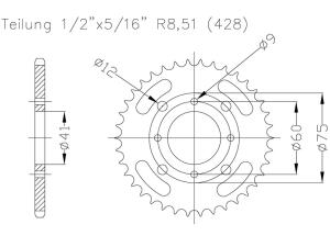 Kettenrad für SWM RS 125 Zähnezahl 58