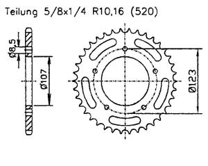 Rear sprocket for Großrad 85 12 Teeth