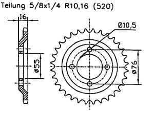 Kettenrad für VOR Supermoto 492 Zähnezahl 50