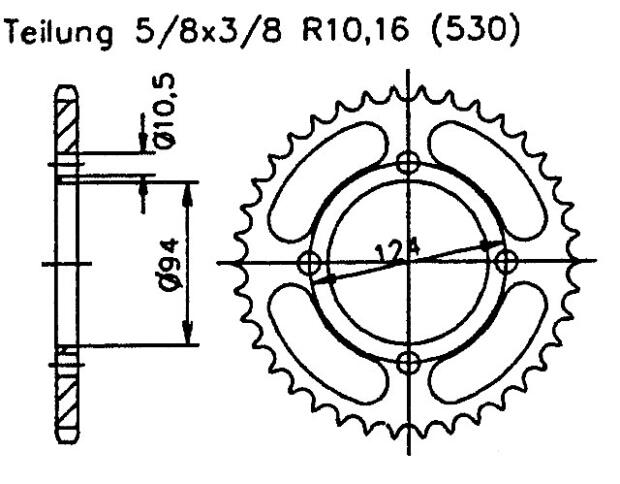 Rear sprocket for FZ-6 600 - 16 Teeth