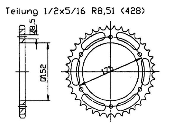 Rear sprocket for RD 125 Alloy Wheel 2R6 15 Teeth