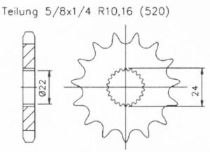 Kettensatz für Aprilia RX 125 Bj. 1993 bis 2008 X-Ring