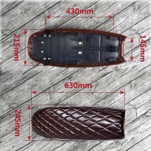 Motorbike Seat Retro Classic Cafe Racer Universal, Diamond brown, Length 63 cm