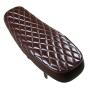 Motorbike Seat Retro Classic Cafe Racer Universal, Diamond brown, Length 63 cm