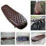 Motorbike Seat Retro Classic Cafe Racer Universal, Diamond brown, Length 63 cm