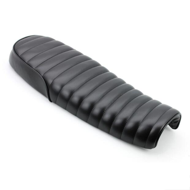 Motorrad Sitzbank Retro Classic Cafe Racer Universell, Stripe schwarz Länge 63 cm