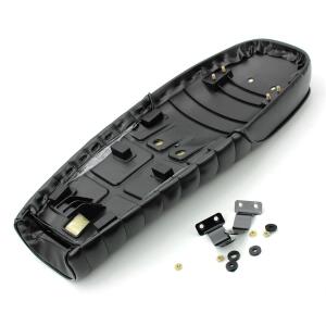 Motorrad Sitzbank Retro Classic Cafe Racer Universell, Stripe schwarz Länge 63 cm