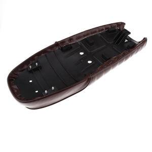 Motorrad Sitzbank Retro Classic Cafe Racer Universell, Stripe braun Länge 63 cm