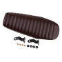 Motorrad Sitzbank Retro Classic Cafe Racer Universell, Stripe braun Länge 63 cm