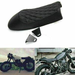 Motorbike Seat highback black Retro Classic Cafe Racer Universal, black, 63 cm