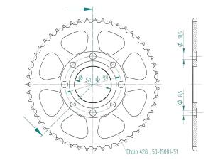 Kettensatz für Kreidler Supermoto 125 DD 08-10Regina 428 x 136 Gold verstärkt