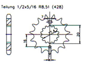 Kettensatz für Yamaha YZ85 85 mit Regina ORT Kette...