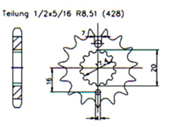 Kettensatz für Yamaha YZ 85 P,R,S,T,V,W,X,Y,Z,A,B,D,E,F,G,H (5PA) Regina X-Ring ZRA