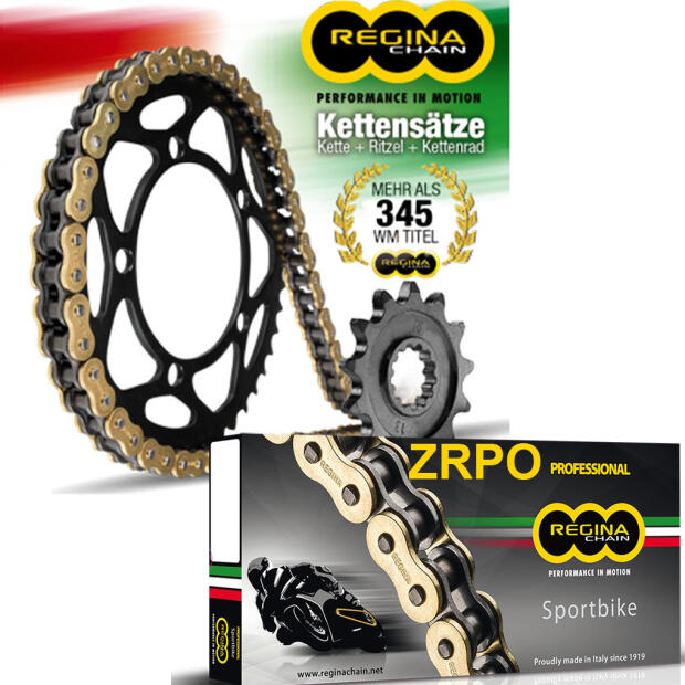 Chain & Sprocket Kit  for Kawasaki Z 1000 (ZR1000 EBF,ECF,EDF,EDFA) ABS Regina Z-Ring gold ZRPO race chain