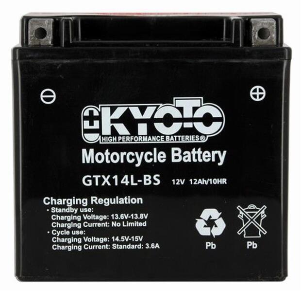 Kyoto Batterie GTX14L-BS SLA AGM 12V/12Ah YTX14L-BS für Harley Davidson und Buell