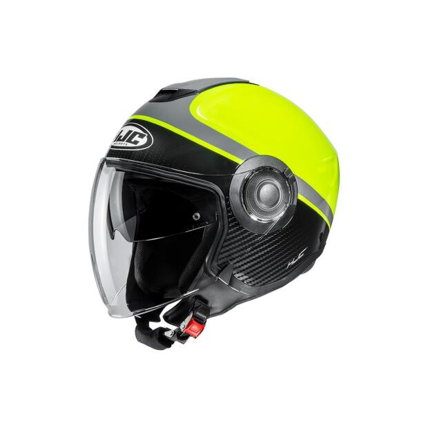 HJC Helm Jethelm i40 WIROX MC4H Farbe schwarz-gelb fluoreszierend Größe 60 (L)