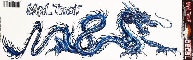 Sticker "LETHAL THREAT – Dragon Blue" – Bold Dragon Design