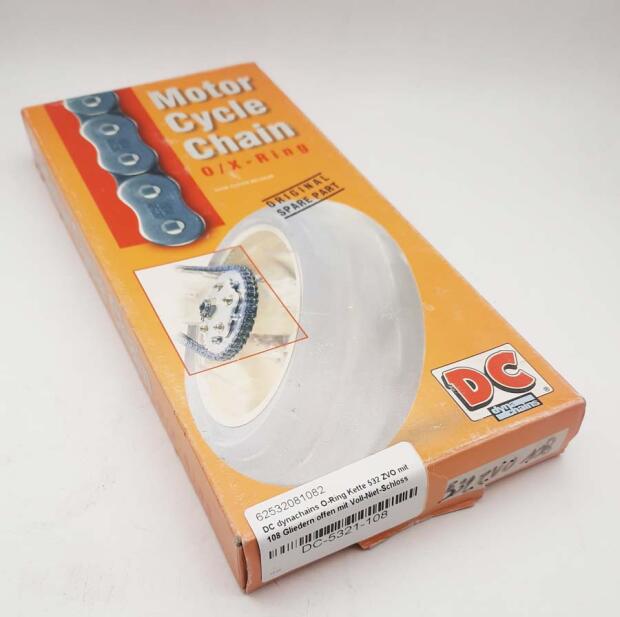 DC dynachains O-Ring Kette 532 ZVO mit 108 Gliedern offen mit Voll-Niet-Schloss