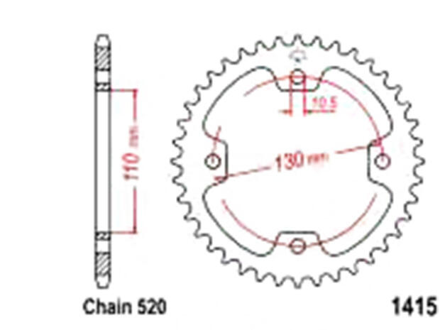 Alu-Kettenrad 40 zahn Kawasaki KFX 450 51-32126-40