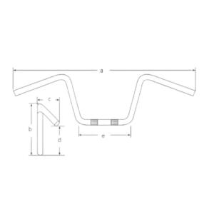 TRW Stahllenker Custom Apehanger schwarz 22mm mit ABE