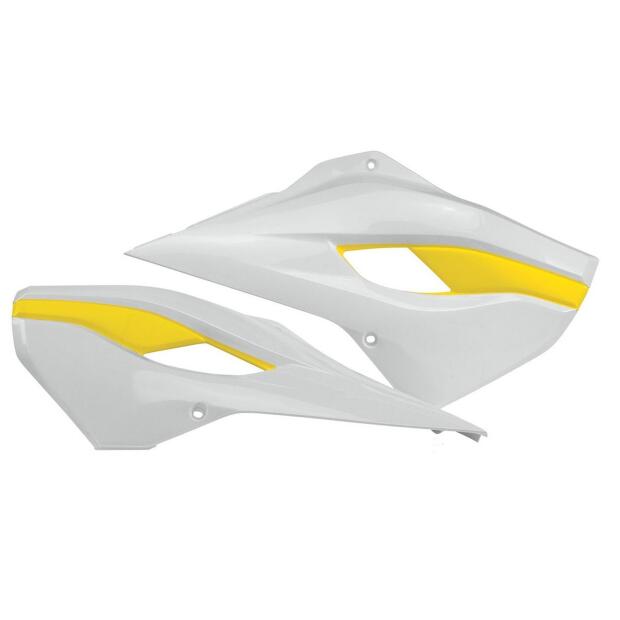 Kühlerverkleidung passend für HUSQVARNA TC 125 Bj 14-15 weiß-gelb Paar