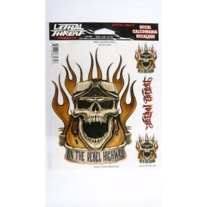 LETHAL THREAT Aufkleber Rebel Highway Skull