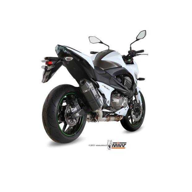 MIVV Auspuff Speed Edge schwarz Slip-On für Kawasaki Z/E 800 ccm Bj. 13-16