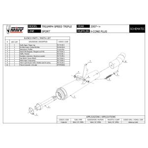 MIVV X-cone Plus Edelstahl Slip-On für Triumph Speed Triple 1050 ccm Bj. 07-10