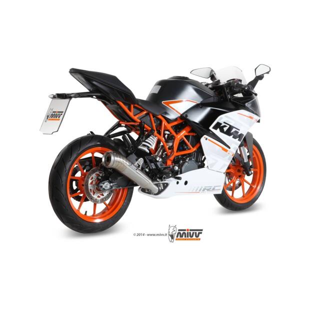 MIVV Auspuff Ghibli  für KTM RC 390 Bj. 14-16 Auspuff Edelstahl gebürstet Komplettanlage