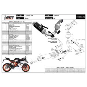 MIVV GP Auspuff für KTM RC 390 14-16 schwarz Komplettanlage