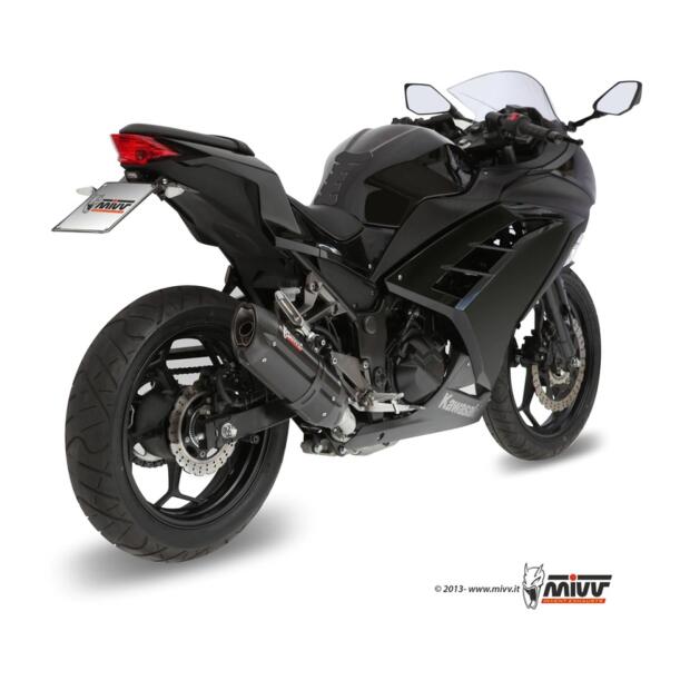 MIVV Auspuff Suono Edelstahl Carbon 2x1 für Kawasaki Ninja 300 Bj.13-16