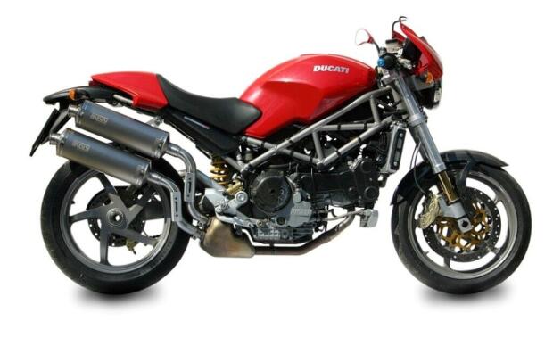 Auspuff für Ducati Monster S4R 1000 ccm Bj. 03-05 MIVV GP Titan Doppelrohr